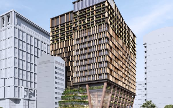 イムズ跡地に建設する複合ビルのイメージ＝三菱地所提供
