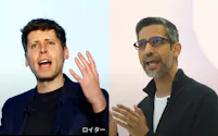 オープンAIのサム・アルトマンCEO(写真左)とグーグルのスンダー・ピチャイCEO