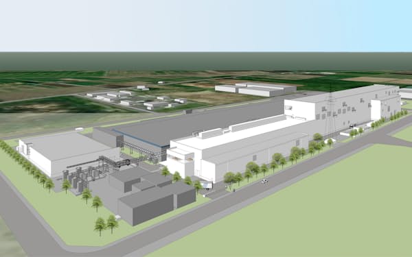 TDKが北上市に新設する工場（手前の白い部分）＝イメージ
