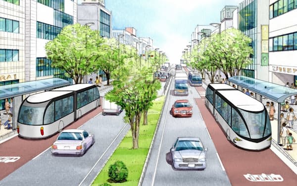 名古屋市がリニア開業を見据えて計画している新たな交通機関のイメージ