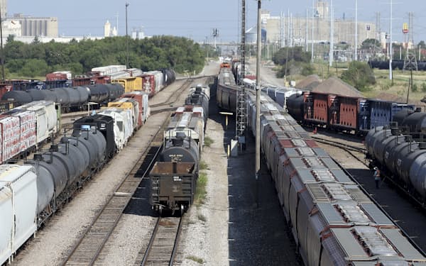 米国内の大規模な鉄道ストライキは回避された（16日、テキサス州）＝AP