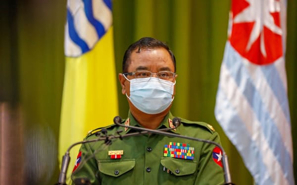 ミャンマーのゾーミントゥン国軍報道官（2021年1月）＝ロイター