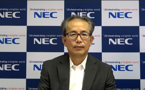 NECの河村厚男執行役員常務は５Ｇ事業で受注社数を増やす方針を明らかにした
