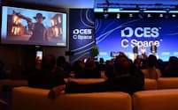 ビベンディの講演で紹介されたAIで生成した映像コンテンツ(6日、米ラスベガス)=高橋鈴撮影