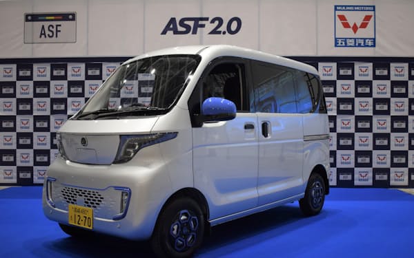 新興EV企画のASF（東京・千代田）が企画・設計し、中国五菱新能源が生産する軽EV（群馬県高崎市）