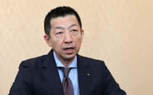 豊田合成の斎藤社長は世界各地の開発拠点を連携させる方針も示した 豊田合成の斎藤社長は世界各地の開発拠点を連携させる方針も示した