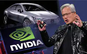 エヌビディアが完成車支配の構造転換を迫っている=NIKKEI montage/ロイター エヌビディアが完成車支配の構造転換を迫っている=NIKKEI montage/ロイター