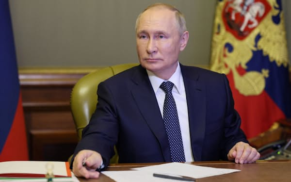 プーチン氏はウクライナへの報復攻撃開始を宣言したばかり＝ロシア大統領府提供・ロイター