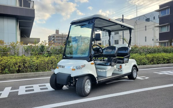 焼津駅近くのエリアに低速の小型電気自動車（EV）「グリーンスローモビリティー」を走らせる予定だ