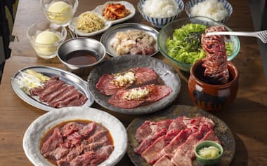 大阪焼肉うま勝で提供する「うま勝特選盛りセット」