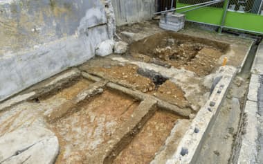 興福寺の「西不開門」の発掘区域(奈良市)=共同