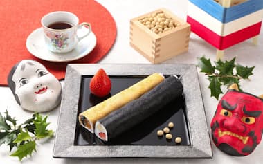 「食事処 御山亭」は「珈琲こんにゃく」を使った「富岡紅茶といただく恵方巻クレープ」を提供する=富岡市観光協会提供