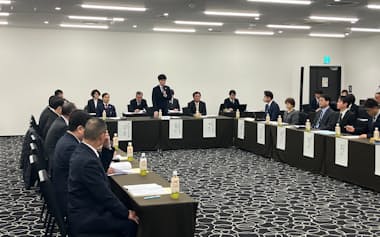 芸備線再構築協議会の幹事会を岡山市内で開いた(27日、岡山市)