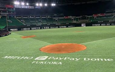 「みずほPayPayドーム福岡」で2026年シーズンから導入されるミズノ製人工芝の完成イメージ