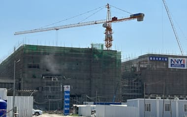 台湾電子部品大手のタイ子会社が進める新工場の建設現場(2025年2月時点、バンコク東郊)