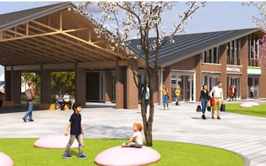 福島県富岡町の夜の森地区に建設する物販施設のイメージ=同町提供