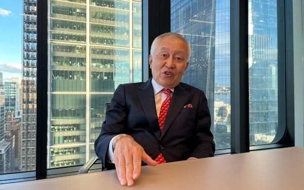 三井不動産の菰田社長は米国が海外事業の柱になっていくと話した（19日、ニューヨーク市内）
