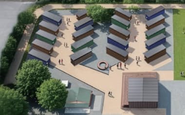 20人分のコンテナハウスを設け、能登での起業などに専念できるようにする