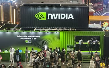 中国のイベントに出展するエヌビディア(2025年7月、上海市)