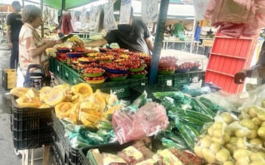 ブラジルの市場の生鮮品売り場(1月、サンパウロ)