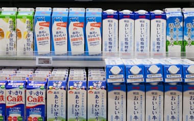スーパーに並ぶ乳製品