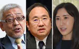 (左から)村上世彰氏、フジHDの清水賢治社長、村上氏長女の野村絢氏 (左から)村上世彰氏、フジHDの清水賢治社長、村上氏長女の野村絢氏