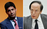 FRB次期議長に指名されたウォーシュ氏㊧と日銀の植田総裁