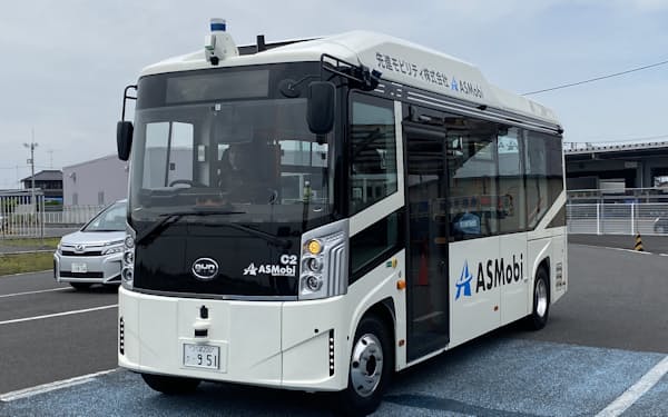 バス自動運転実験では中国の比亜迪（BYD）製のEVバスも導入する＝大津市提供