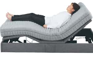 ニトリが発売したベッドの新製品。ミネベアミツミのセンサーを搭載した。 ニトリが発売したベッドの新製品。ミネベアミツミのセンサーを搭載した。