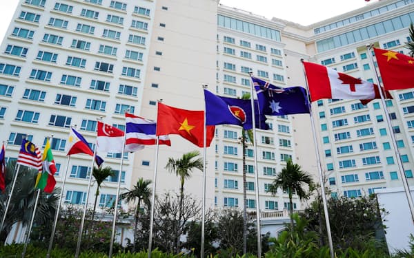 東アジア首脳会議が開かれるプノンペンのホテル＝ロイター