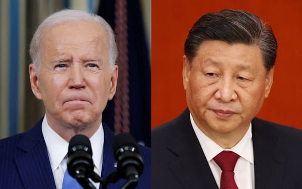 米国のバイデン大統領（写真左、ロイター）と中国の習近平国家主席（同右）