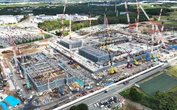 建設工事が進む台湾積体電路製造（TSMC）の新工場予定地（10月、熊本県菊陽町）