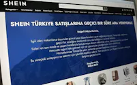 トルコでの販売一時停止を知らせるシーインのウェブサイト