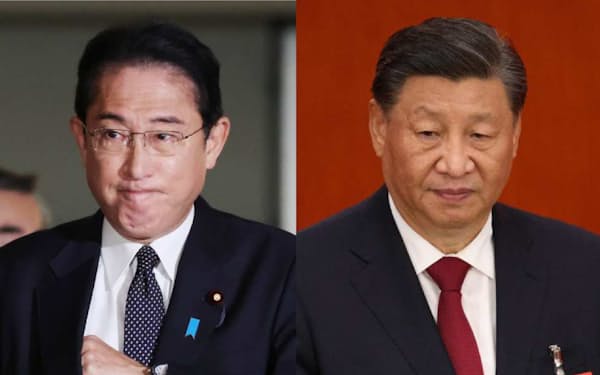 岸田首相㊧と中国の習近平国家主席