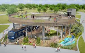 相鉄線の新型車両や直径約30メートルの大屋根を設置する(画像はイメージ)=相鉄グループ提供 相鉄線の新型車両や直径約30メートルの大屋根を設置する(画像はイメージ)=相鉄グループ提供