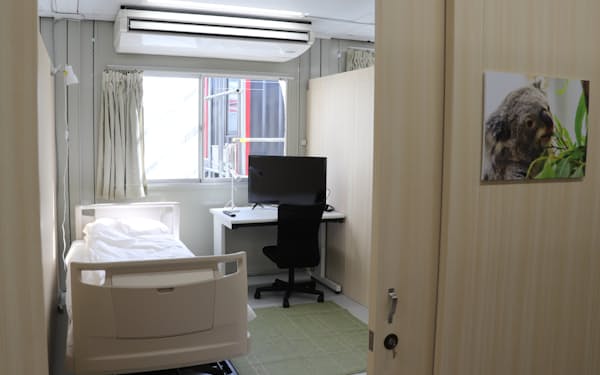 立飛宿泊療養施設にはバリアフリー対応の広い居室がある（東京都立川市）