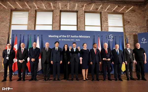 29日、G7法相はロシアの戦争犯罪追及で一致した(ベルリン)=ロイター