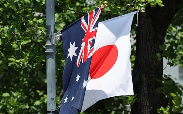 オーストラリアと日本の国旗