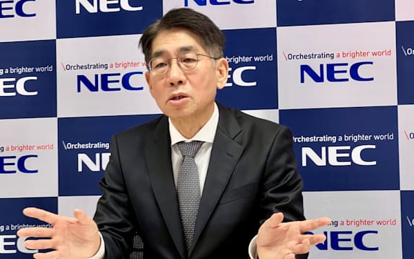 NECの森田隆之社長兼CEOは優秀な人材に賃金を手厚く配分する方針を掲げる