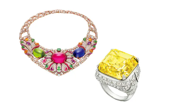 ブルガリのジュエリー、虹の色彩輝く