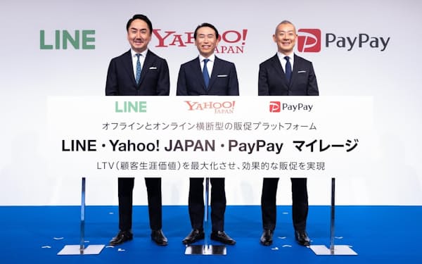 LINEとヤフー、PayPayはマイレージ型の販促プラットフォーム「LINE・Yahoo! JAPAN・PayPay マイレージ」を2023年春に提供すると発表