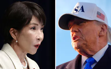 高市首相㊧とトランプ米大統領=AP
