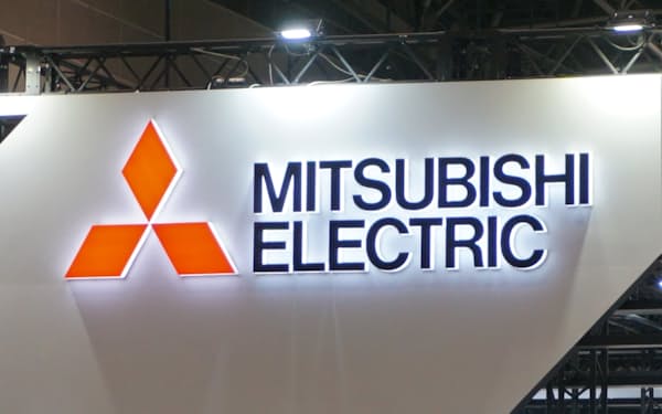 三菱電機の看板・ロゴ（９日、東京ビッグサイトで開催された国際ロボット展で）