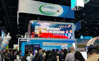 エヌビディアのイベントに出展したスーパー・マイクロのブース(19日、米カリフォルニア州)