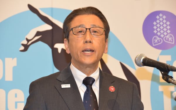 札幌市の秋元市長が23年4月の市長選出馬を表明した（22日、同市）
