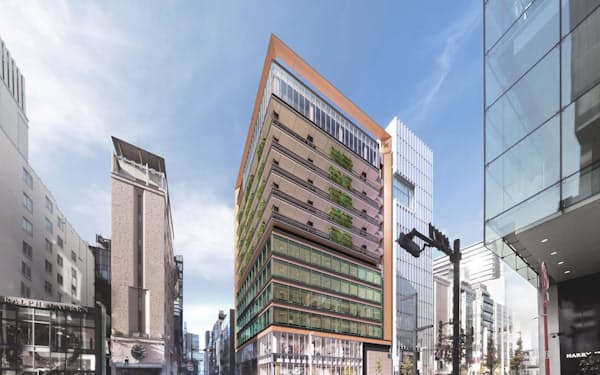 みずほ銀行の支店跡地には高級旅館を入れた複合ビルを開発する（完成イメージ）