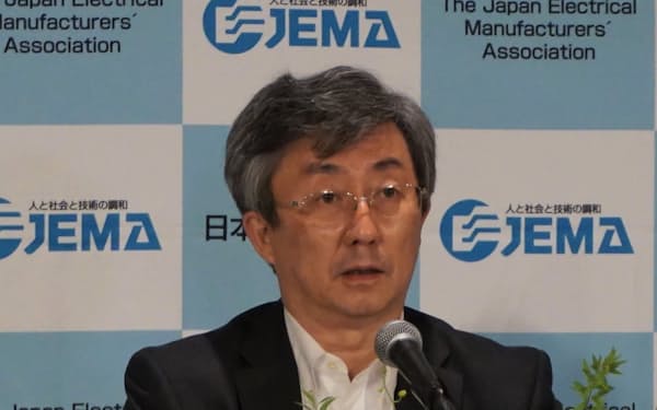 2022年６月、日本電機工業会会長の就任記者会見