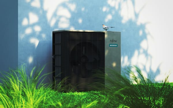 富士通ゼネラルのヒートポンプ暖房の設置イメージ