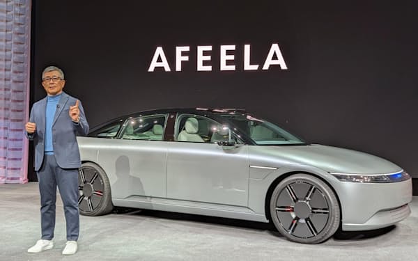 ソニー・ホンダモビリティはEVの新ブランド「AFEELA」を発表した（4日、ラスベガス）