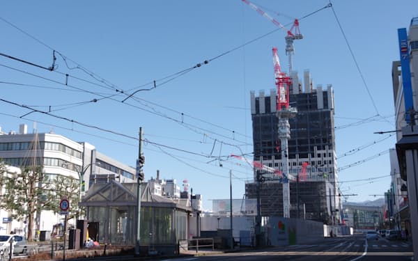 福井駅前は一部の再開発が北陸新幹線延伸に間に合わない（11日、福井市）